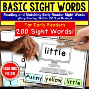 SIGHT WORDS For Early Readers | Task Box Filler Activities